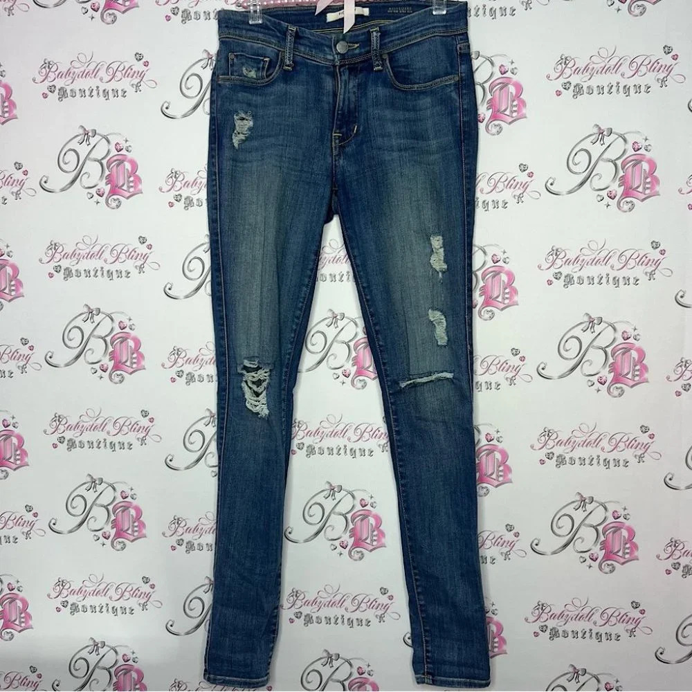 Fidelity jeans denim skinny leg size 24 pants stretchy soft comfy blue jeans